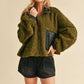 Aemi + Co Collared Neck Zip Up Sherpa Jacket Jackets