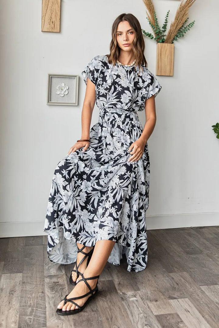 Mittoshop Tropical Print Top and Skirt Set Outfit Sets