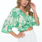 Mid Sleeve Front Twist Floral Top - DAVERRI FASHIONS