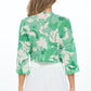 Mid Sleeve Front Twist Floral Top - DAVERRI FASHIONS