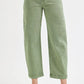 RISEN Full Size Tummy Control High Rise Crop Barrel Jeans Plus Size