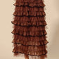 SO ME Layered Ruffled Tulle Maxi Skirt MOCHA Maxi Skirts