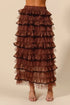 SO ME Layered Ruffled Tulle Maxi Skirt MOCHA Maxi Skirts