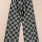 Checkered Wide Leg Jeans with Pockets - DAVERRI FASHIONS