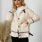 Pocketed Button Down Collared Neck Jacket - DAVERRI FASHIONS