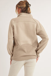 Long Dove Funnel Neck Half Long Zip | Daverri Fashions