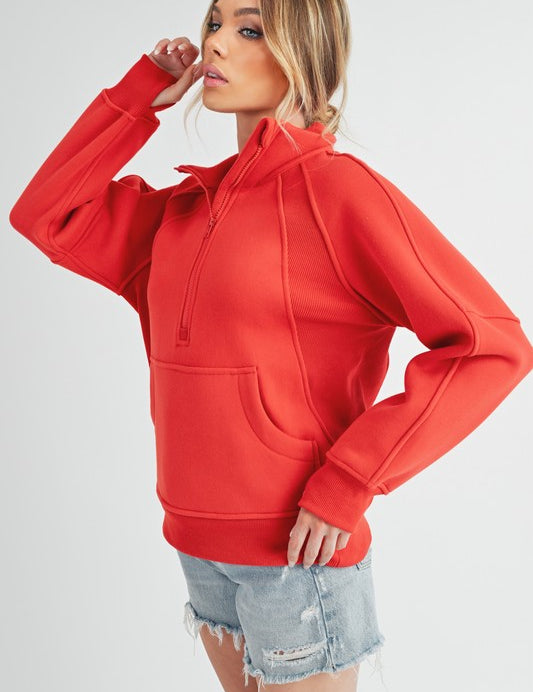 Long Dove Funnel Neck Half Long Zip | Daverri Fashions