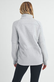 Long Dove Funnel Neck Half Long Zip | Daverri Fashions