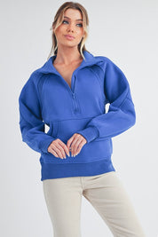 Long Dove Funnel Neck Half Long Zip | Daverri Fashions