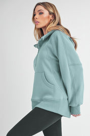 Long Drea Half-Zip Hoodie | Daverri Fashions