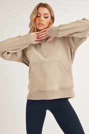 Long Drea Half-Zip Hoodie | Daverri Fashions