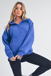 Long Drea Half-Zip Hoodie | Daverri Fashions