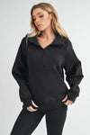 Long Drea Half-Zip Hoodie - DAVERRI FASHIONS
