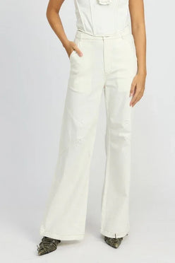 High Waisted Wide Leg Pants - DAVERRI FASHIONS