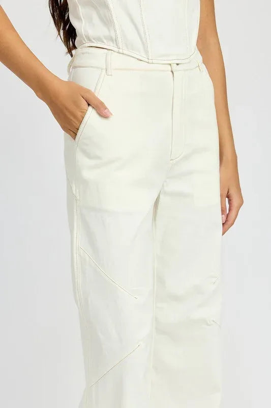 High Waisted Wide Leg Pants - DAVERRI FASHIONS
