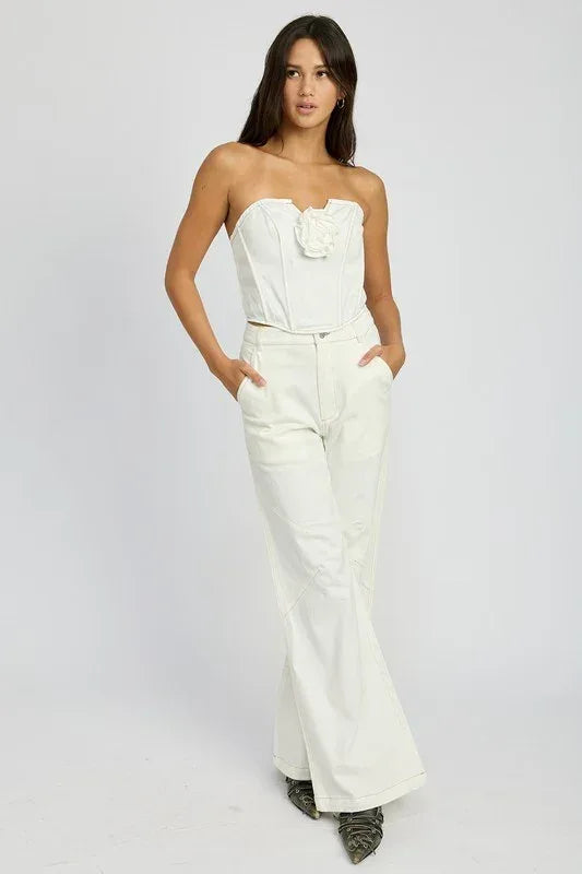 High Waisted Wide Leg Pants - DAVERRI FASHIONS