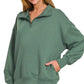 Zenana Scuba Quarter-Zip Sweatshirt - DAVERRI FASHIONS