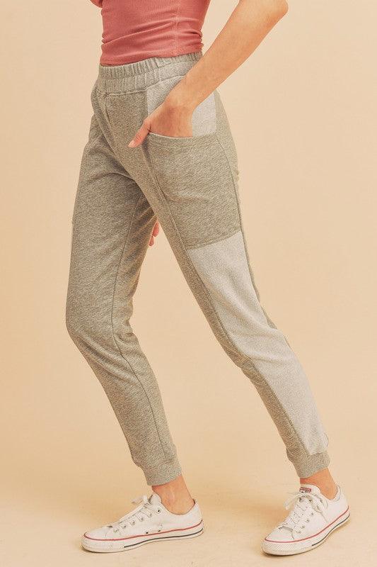 Patch Pockets Tapered Joggers HEATHER GREY Athleisure