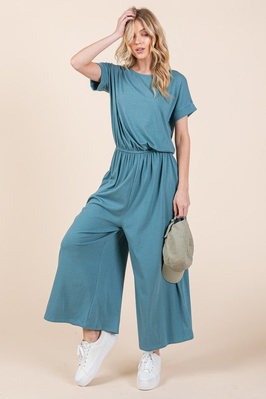 Wide Leg Jumpsuit with Side Pockets Jumpsuits