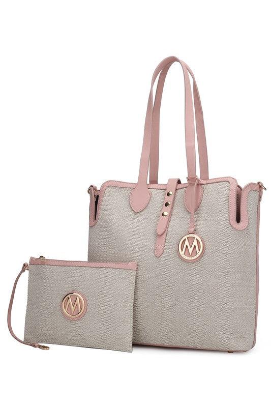 MKF Collection Juliana Oversize Tote & Wristlet Blush combo One Size