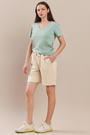 Women's Plain V-neck Cotton T-shirt | T-Shirts Daverri Fashions