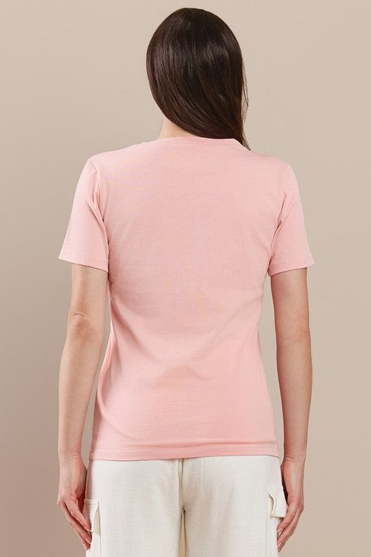 Women's Plain V-neck Cotton T-shirt | T-Shirts Daverri Fashions