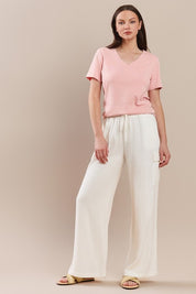 Women's Plain V-neck Cotton T-shirt | T-Shirts Daverri Fashions
