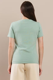 Women's Plain V-neck Cotton T-shirt | T-Shirts Daverri Fashions