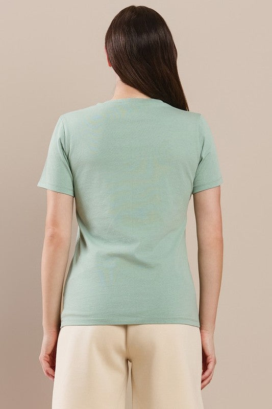 Women's Plain V-neck Cotton T-shirt | T-Shirts Daverri Fashions