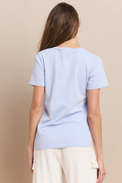 Women's Plain V-neck Cotton T-shirt | T-Shirts Daverri Fashions