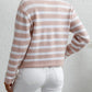 Striped Button Front Cardigan - DAVERRI FASHIONS