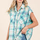 Mittoshop Mineral Wash Plaid Button Down Shirt - DAVERRI FASHIONS