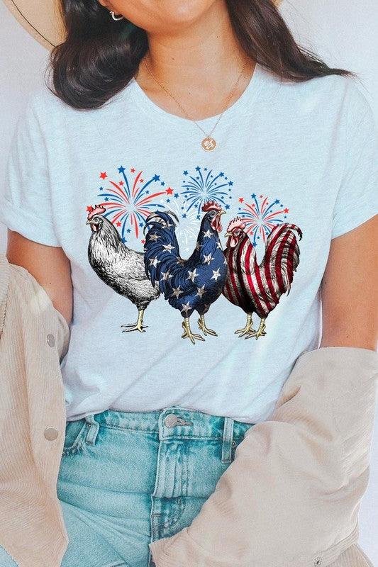 Patriotic USA Chicken Graphic T Shirts ASH Patriotic Clothing