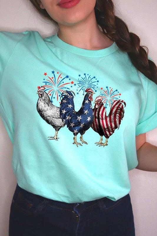 Patriotic USA Chicken Graphic T Shirts MINT Patriotic Clothing