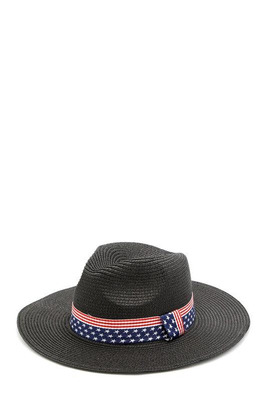 American Flag Sun Hat BLACK OS