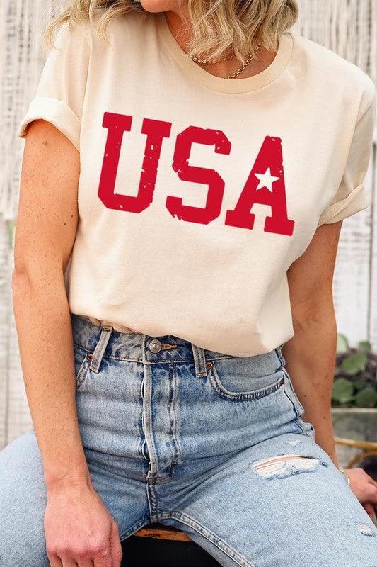 USA Graphic T Shirt CREAM Graphic Tees