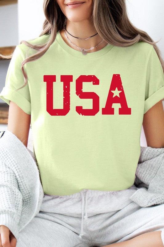 USA Graphic T Shirt SPRING GREEN Graphic Tees