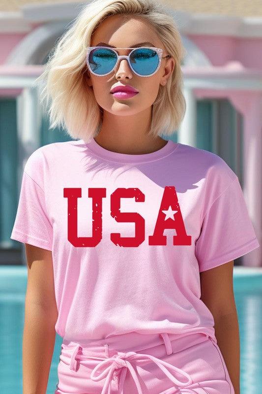 USA Graphic T Shirt PINK Graphic Tees