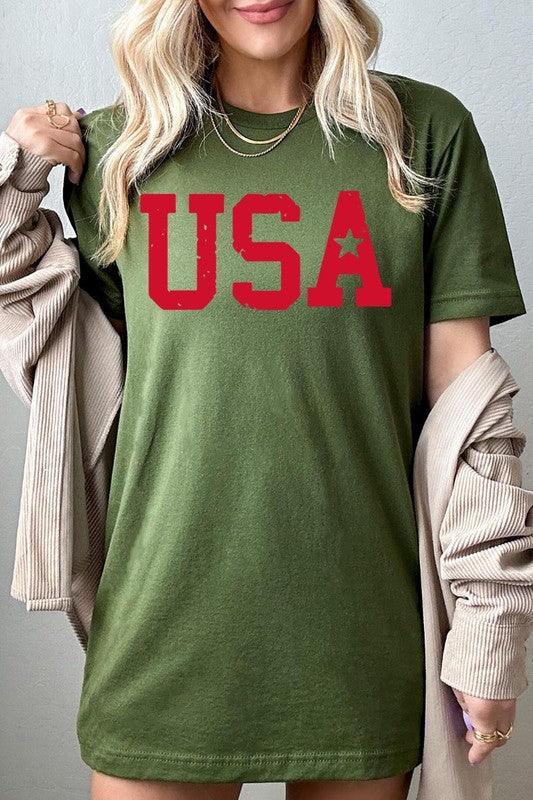 USA Graphic T Shirt OLIVE Graphic Tees