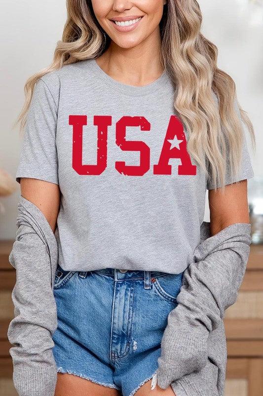 USA Graphic T Shirt ATHLETIC HEATHER Graphic Tees