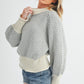 Cozy off-white Aemi + Co Echo loose fit knit sweater, small, with geometric pattern