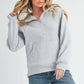 Long Drea Half-Zip Hoodie - DAVERRI FASHIONS