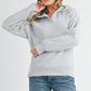 Long Drea Half-Zip Hoodie - DAVERRI FASHIONS