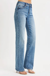 RISEN Full Size Tummy Control High Rise Straight Jeans Plus Size | Daverri Fashions