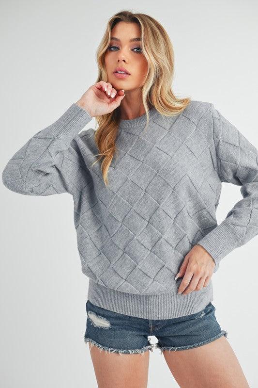 SILVER BLUE S Aemi+Co Waverly Crewneck Sweater | Sweaters Daverri Fashions