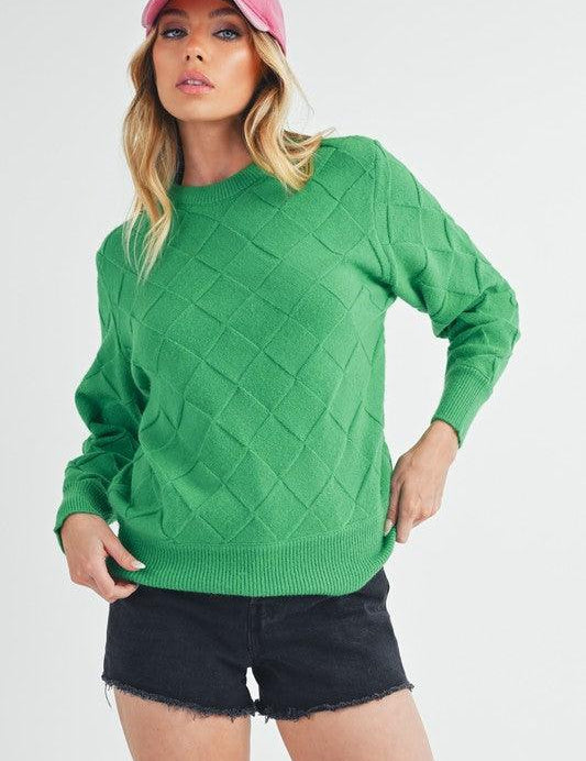 Green S Aemi+Co Waverly Crewneck Sweater | Sweaters Daverri Fashions