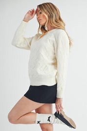 WHITE S Aemi+Co Waverly Crewneck Sweater | Sweaters Daverri Fashions