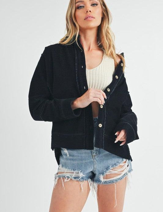 BLACK Aemi+Co Daphne Corduroy Jacket | Jackets Daverri Fashions