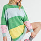 Aemi+Co Rugby Color Block Stripe Sweatershirt Sweatshirts