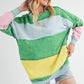 Aemi+Co Rugby Color Block Stripe Sweatershirt Sweatshirts